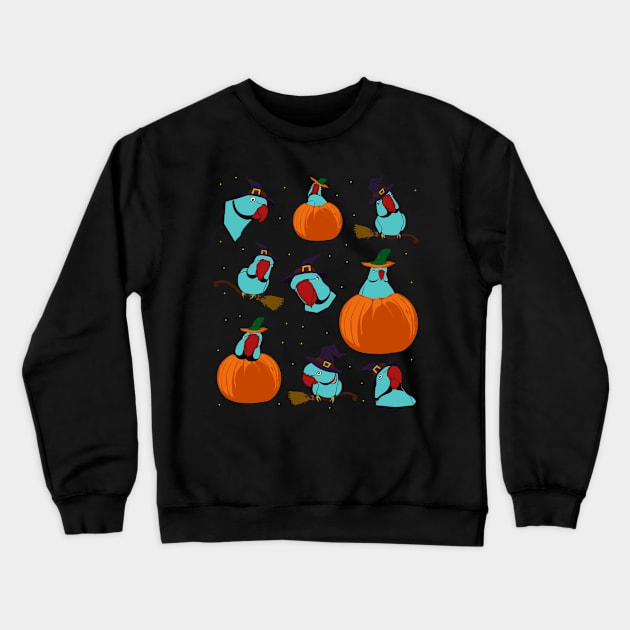 blue indian ringneck halloween pattern Crewneck Sweatshirt by FandomizedRose